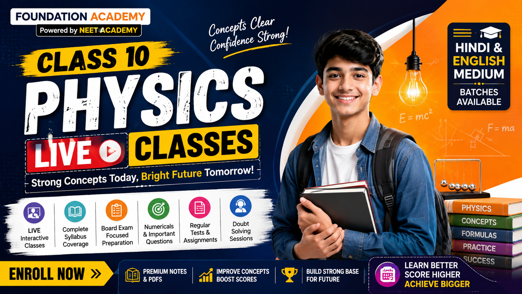 Class 10 Physics Live Classes - Hindi & English Medium